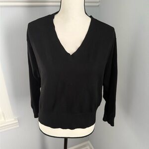 a new day Black V-Neck Sweater Lightweight Knit